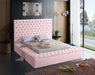 Bliss Velvet Queen Bed (3 Boxes) Pink - BlissPink-Q