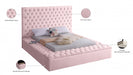 Bliss Velvet Queen Bed (3 Boxes) Pink - BlissPink-Q