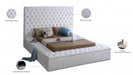 Bliss Velvet Queen Bed (3 Boxes) White - BlissWhite-Q