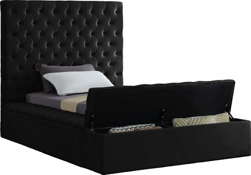 Bliss Velvet Twin Bed (3 Boxes) Black - BlissBlack-T