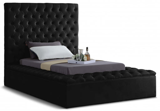 Bliss Velvet Twin Bed (3 Boxes) Black - BlissBlack-T