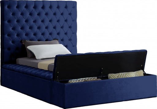 Bliss Velvet Twin Bed (3 Boxes) Blue - BlissNavy-T