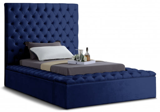 Bliss Velvet Twin Bed (3 Boxes) Blue - BlissNavy-T