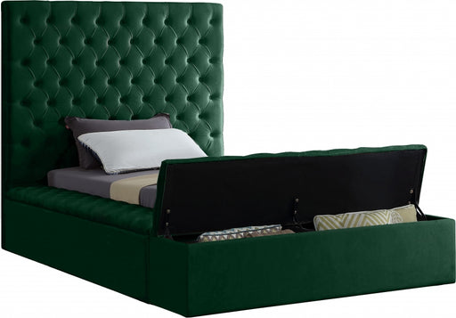 Bliss Velvet Twin Bed (3 Boxes) Green - BlissGreen-T