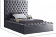 Bliss Velvet Twin Bed (3 Boxes) Grey - BlissGrey-T