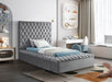 Bliss Velvet Twin Bed (3 Boxes) Grey - BlissGrey-T