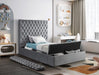 Bliss Velvet Twin Bed (3 Boxes) Grey - BlissGrey-T