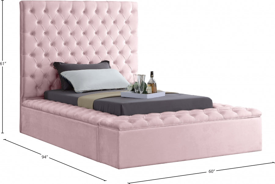 Bliss Velvet Twin Bed (3 Boxes) Pink - BlissPink-T