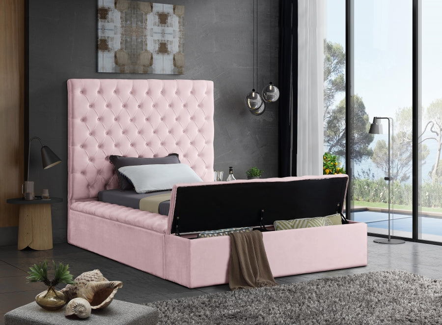 Bliss Velvet Twin Bed (3 Boxes) Pink - BlissPink-T