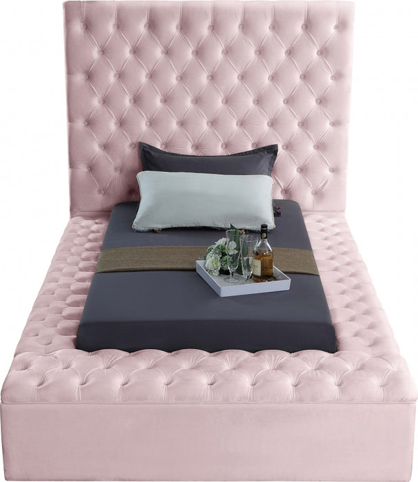 Bliss Velvet Twin Bed (3 Boxes) Pink - BlissPink-T