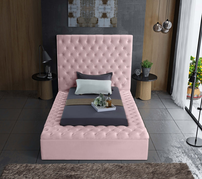 Bliss Velvet Twin Bed (3 Boxes) Pink - BlissPink-T