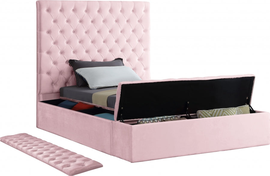 Bliss Velvet Twin Bed (3 Boxes) Pink - BlissPink-T