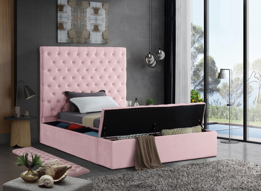 Bliss Velvet Twin Bed (3 Boxes) Pink - BlissPink-T