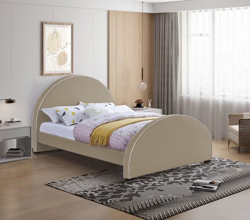 Brody Velvet Full Bed Beige - BrodyBeige-F