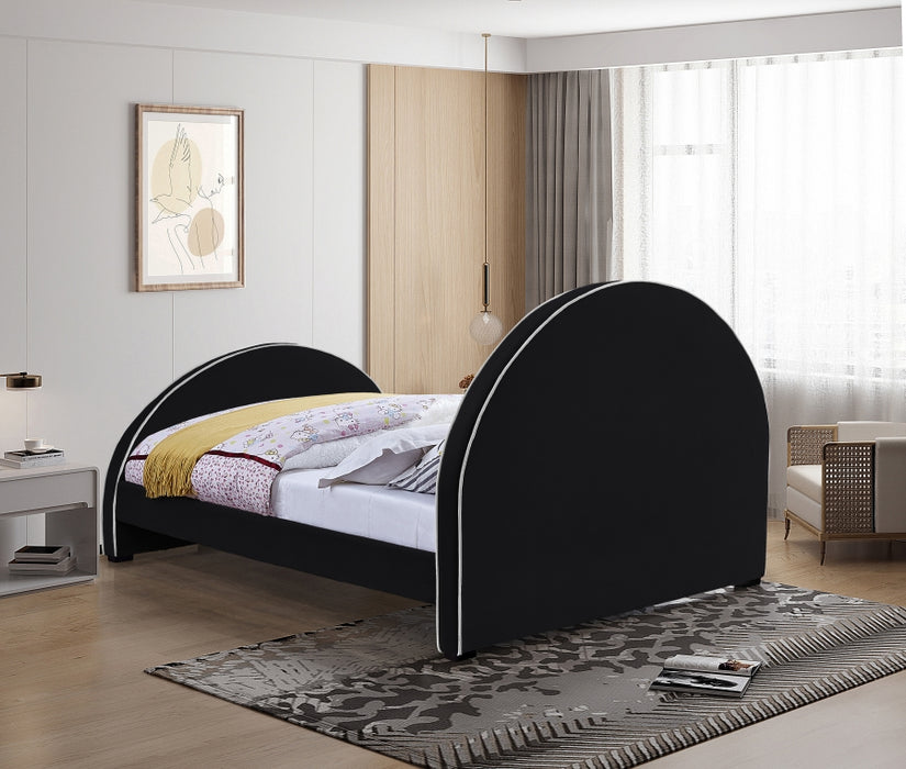 Brody Velvet Full Bed Black - BrodyBlack-F