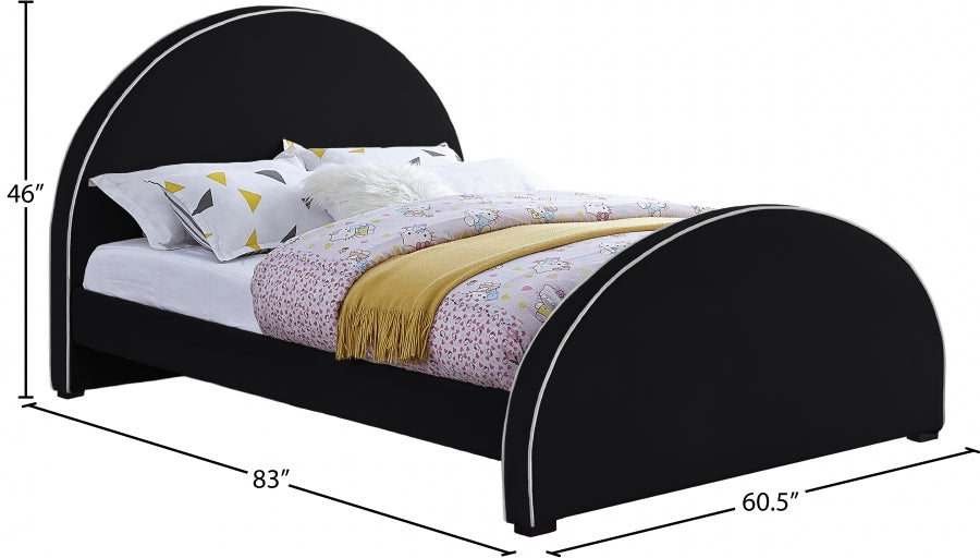 Brody Velvet Full Bed Black - BrodyBlack-F