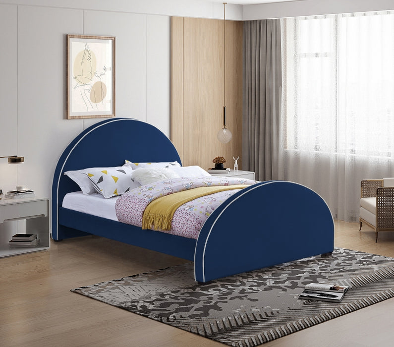 Brody Velvet Full Bed Blue - BrodyNavy-F