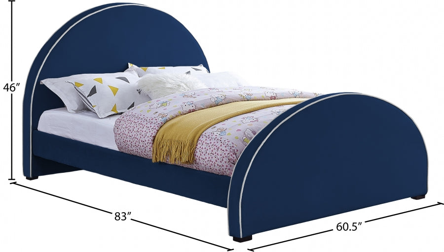 Brody Velvet Full Bed Blue - BrodyNavy-F