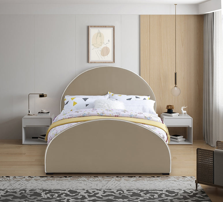 Brody Velvet King Bed Beige - BrodyBeige-K