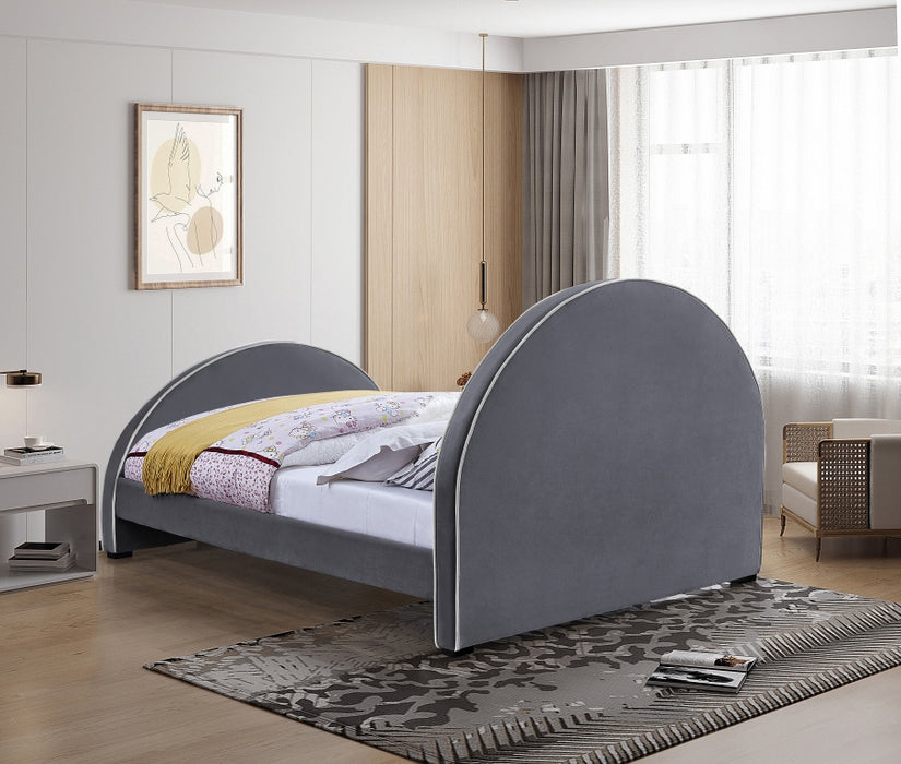 Brody Velvet King Bed Grey - BrodyGrey-K