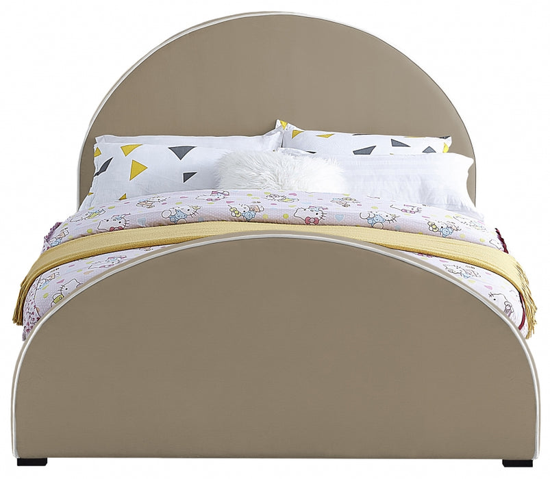 Brody Velvet Queen Bed Beige - BrodyBeige-Q