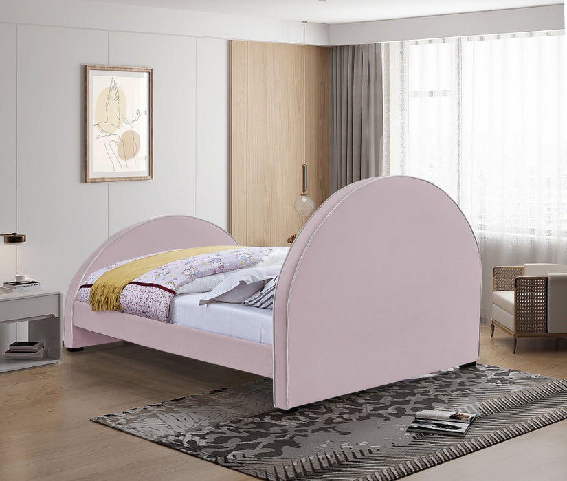 Brody Velvet Queen Bed Pink - BrodyPink-Q