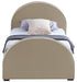 Brody Velvet Twin Bed Beige - BrodyBeige-T