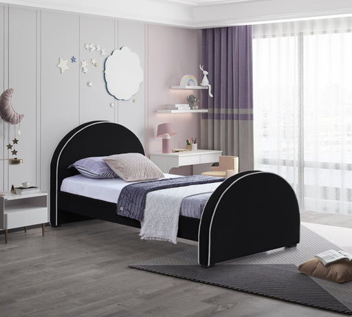 Brody Velvet Twin Bed Black - BrodyBlack-T