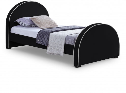 Brody Velvet Twin Bed Black - BrodyBlack-T