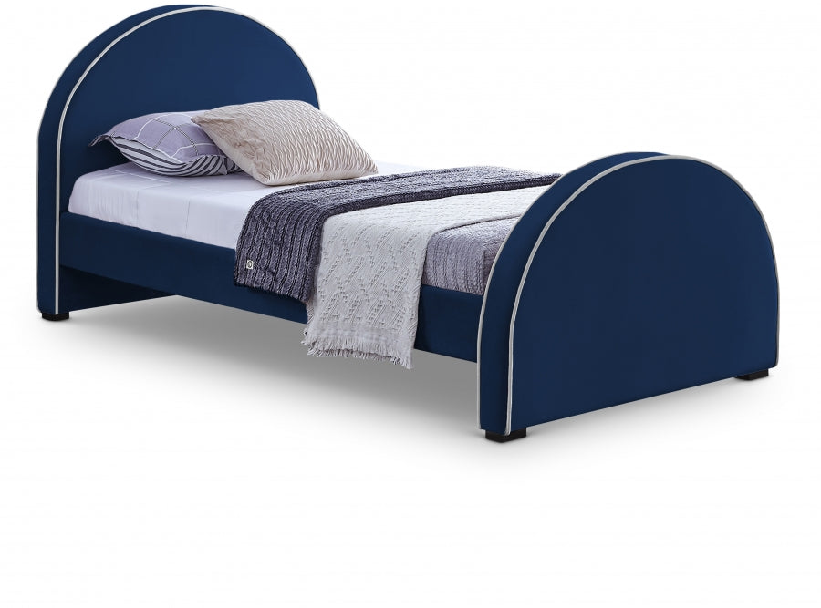 Brody Velvet Twin Bed Blue - BrodyNavy-T