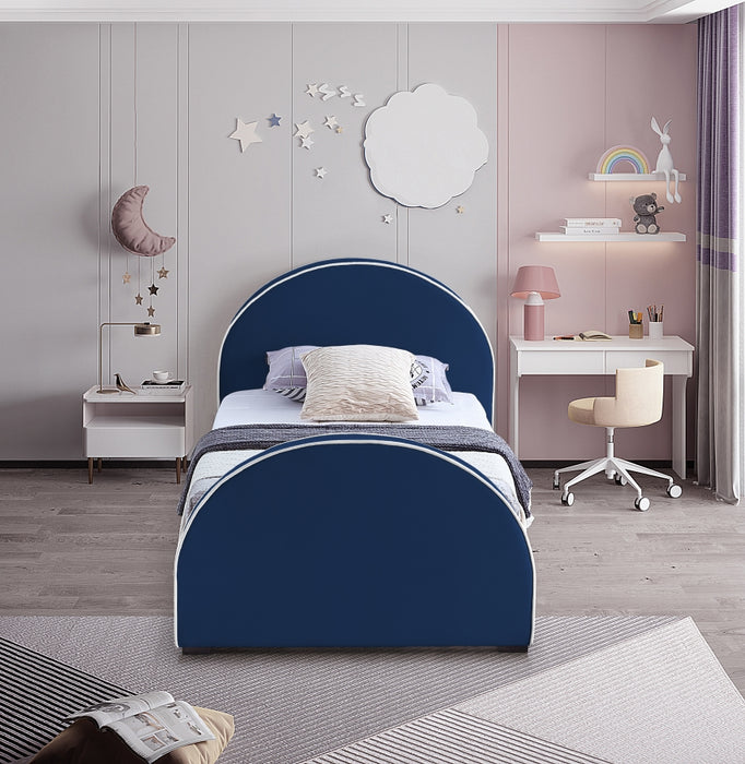 Brody Velvet Twin Bed Blue - BrodyNavy-T