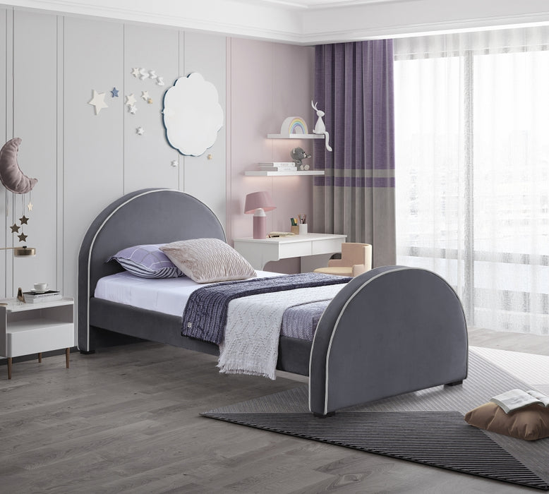 Brody Velvet Twin Bed Grey - BrodyGrey-T