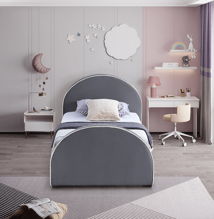 Brody Velvet Twin Bed Grey - BrodyGrey-T