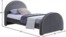 Brody Velvet Twin Bed Grey - BrodyGrey-T