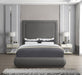 Brooke Linen Textured Fabric Queen Bed Grey - BrookeGrey-Q