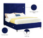 Candace Velvet Full Bed Blue - CandaceNavy-F