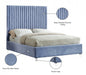 Candace Velvet Full Bed Light Blue - CandaceSkyBlu-F