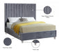 Candace Velvet King Bed Grey - CandaceGrey-K