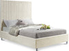 Candace Velvet Queen Bed Cream - CandaceCream-Q