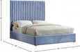 Candace Velvet Queen Bed Light Blue - CandaceSkyBlu-Q