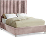 Candace Velvet Queen Bed Pink - CandacePink-Q