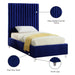 Candace Velvet Twin Bed Blue - CandaceNavy-T