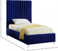 Candace Velvet Twin Bed Blue - CandaceNavy-T