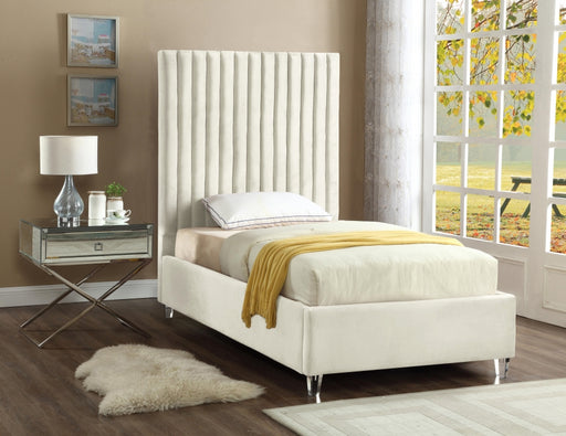 Candace Velvet Twin Bed Cream - CandaceCream-T