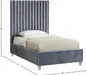 Candace Velvet Twin Bed Grey - CandaceGrey-T