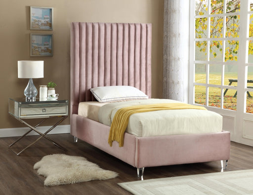 Candace Velvet Twin Bed Pink - CandacePink-T