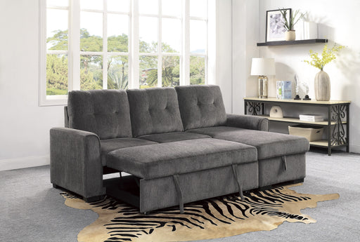 Carolina Gray Reversible Sleeper Sectional with Storage - 9402DGY*SC - Gate Furniture