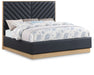 Casa Vegan Leather King Bed (3 Boxes) Black - CasaBlack-K