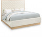 Casa Vegan Leather King Bed (3 Boxes) Cream - CasaCream-K