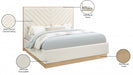 Casa Vegan Leather Queen Bed (3 Boxes) Cream - CasaCream-Q